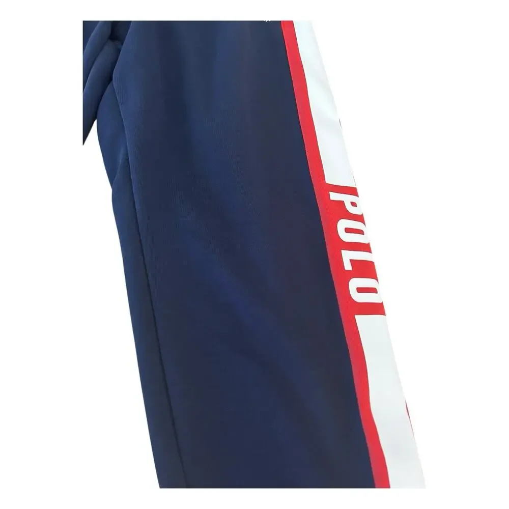 Polo Ralph Lauren Sweatpants XSTP Heavy Striped Logo Preppy Drawstring - Picture 2 of 11